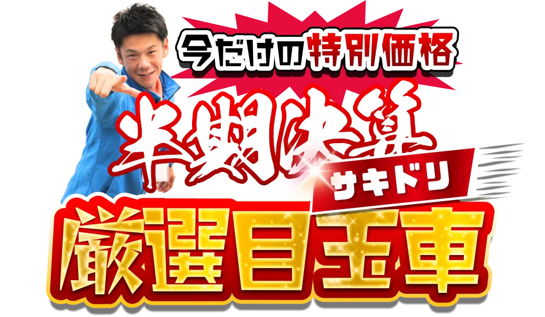 今だけの特別価格
半期決算サキドリ
厳選目玉車