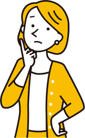 悩んでいる女性のイラスト